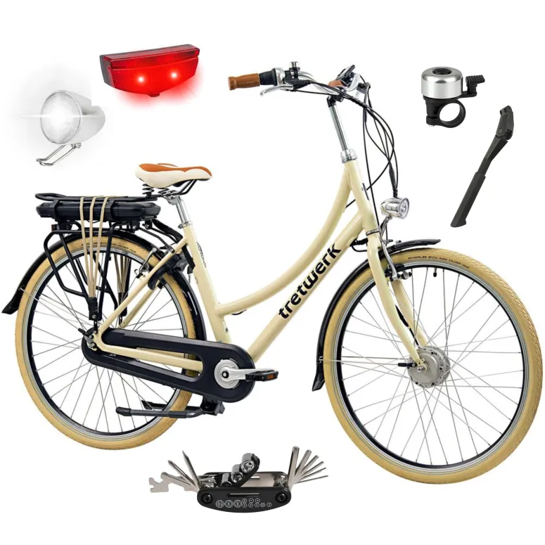 Rower Elektryczny Damski 28 Miejski ALU Shimano NEXUS 7 250W Światła Kontra