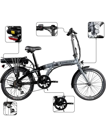 Rower Elektryczny Męski Damski Składany 20" Miejski Składak 250 W SHIMANO