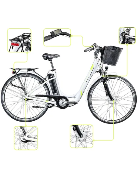 Rower Elektryczny Damski Miejski Koła 28" LCD 250 W Alu SHIMANO Nexus 2025