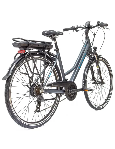Rower Elektryczny Męski Trekkingowy 28 SHIMANO 21 Biegów 250W LCD Aluminium