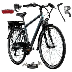 Rower Elektryczny Męski 28 Trekkingowy SHIMANO 250 W Aluminium Amortyzacja