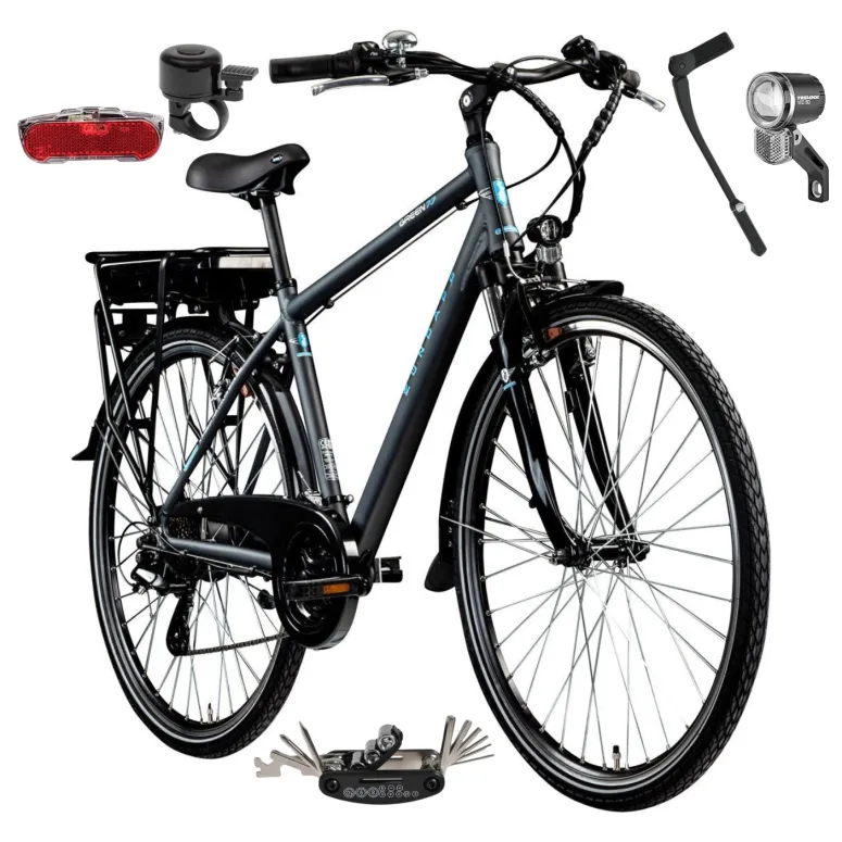 Rower Elektryczny Męski 28 Trekkingowy SHIMANO 250 W Aluminium Amortyzacja