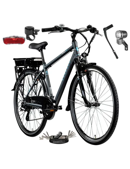 Rower Elektryczny Męski 28 Trekkingowy SHIMANO 250 W Aluminium Amortyzacja