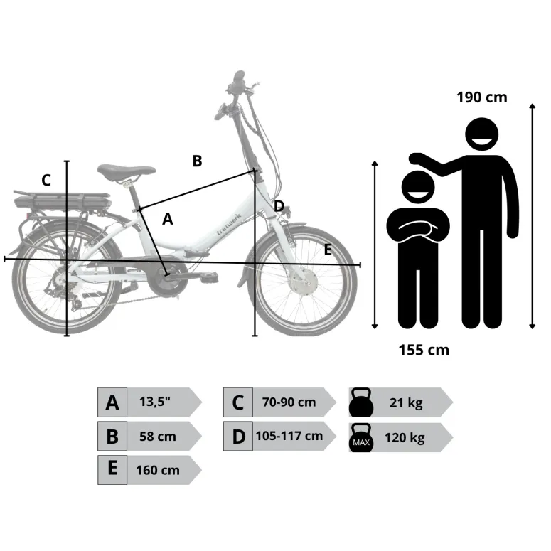 Rower Elektryczny Męski Damski Składany 20" SHIMANO Alu Składak 250 W LED