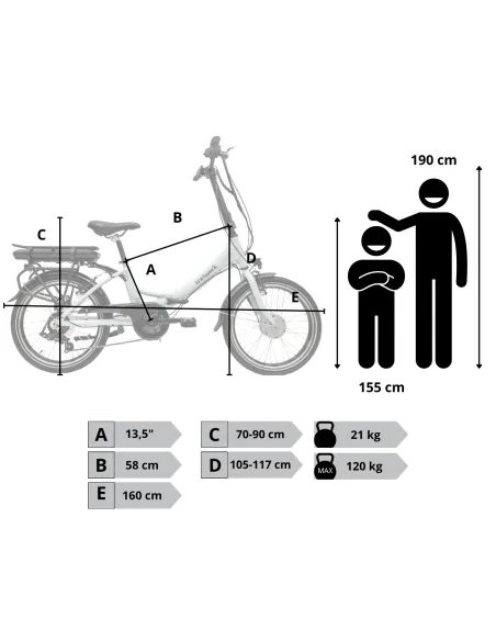 Rower Elektryczny Męski Damski Składany 20" SHIMANO Alu Składak 250 W LED