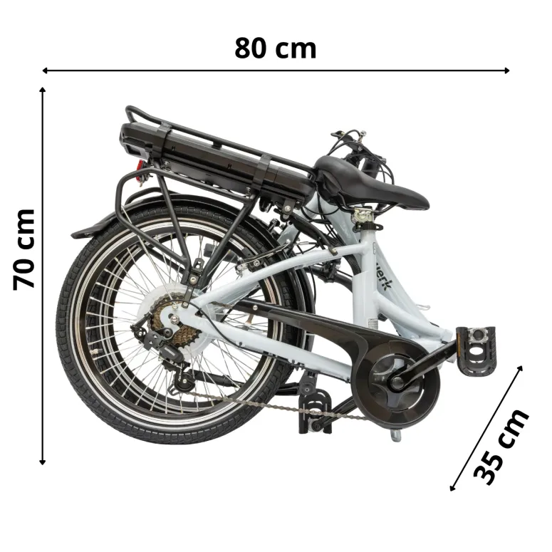 Rower Elektryczny Męski Damski Składany 20" SHIMANO Alu Składak 250 W LED