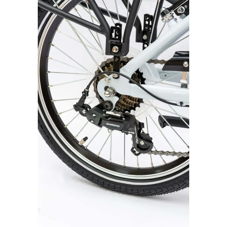 Rower Elektryczny Męski Damski Składany 20" SHIMANO Alu Składak 250 W LED