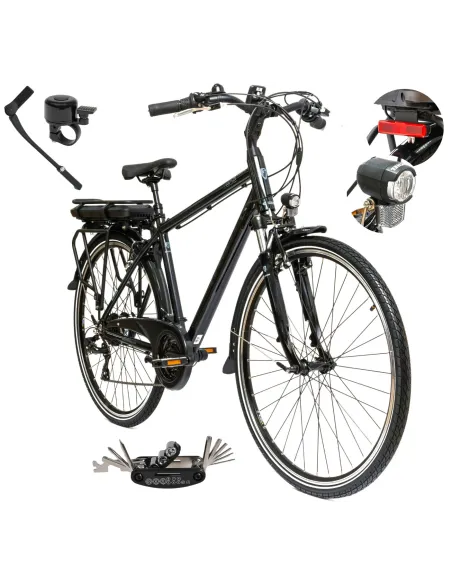 Rower Elektryczny Męski Trekkingowy 28" Shimano 21 Biegów Aluminium 250W