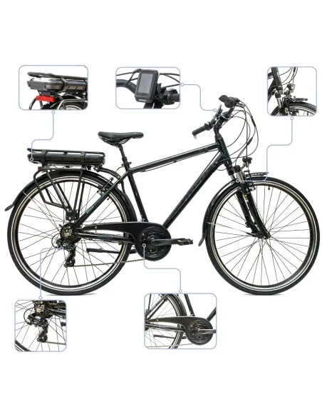 Rower Elektryczny Męski Trekkingowy 28" Shimano 21 Biegów Aluminium 250W