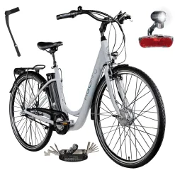 Rower Elektryczny Damski Miejski 28" Alu 250 W LCD SHIMANO Nexus Bagażnik