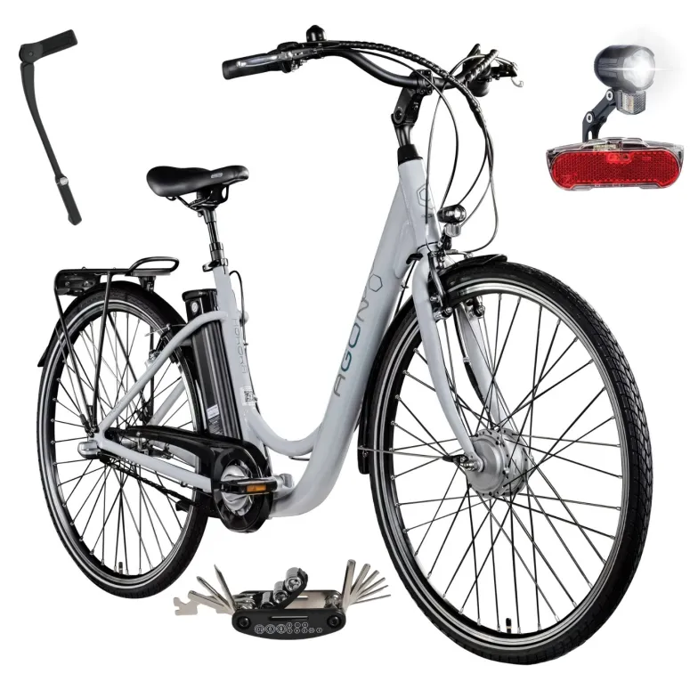 Rower Elektryczny Damski Miejski 28" Alu 250 W LCD SHIMANO Nexus Bagażnik