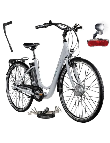 Rower Elektryczny Damski Miejski 28" Alu 250 W LCD SHIMANO Nexus Bagażnik