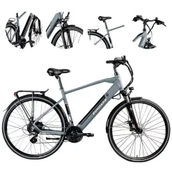 Elektryczny Rower Trekkingowy Męski 28 Hydraulika ALU Turystyczny 24 bieg