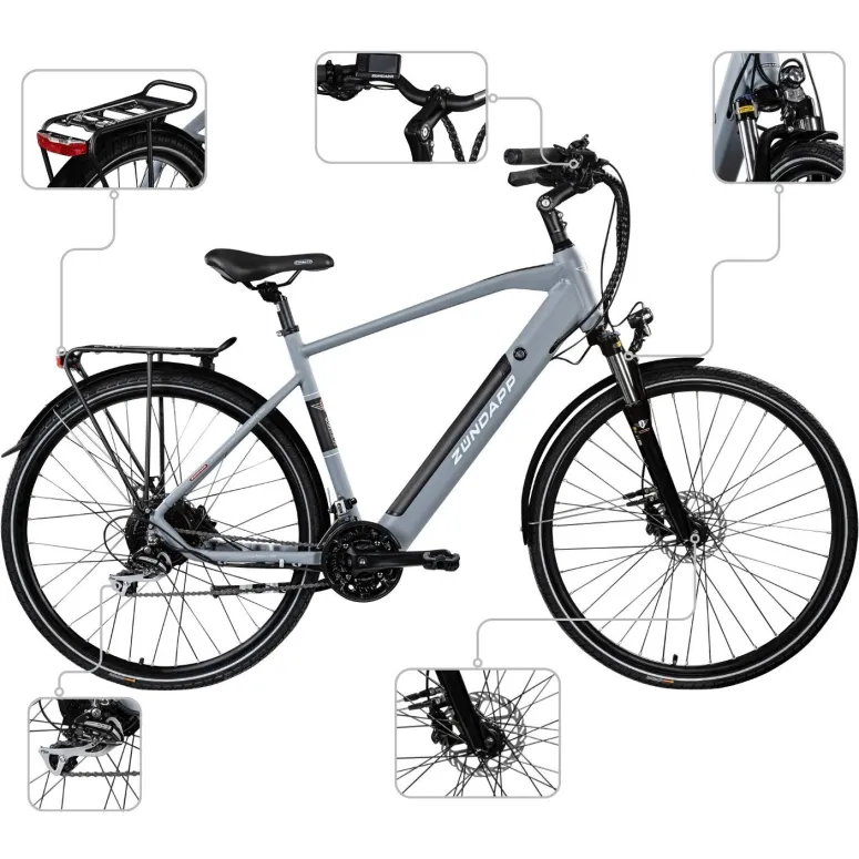 Elektryczny Rower Trekkingowy Męski 28 Hydraulika ALU Turystyczny 24 bieg