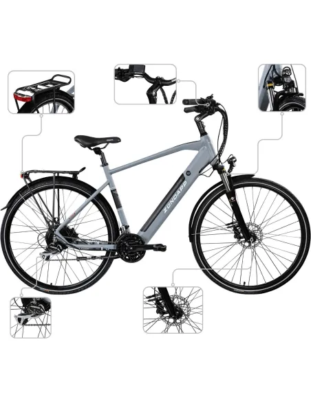Elektryczny Rower Trekkingowy Męski 28 Hydraulika ALU Turystyczny 24 bieg