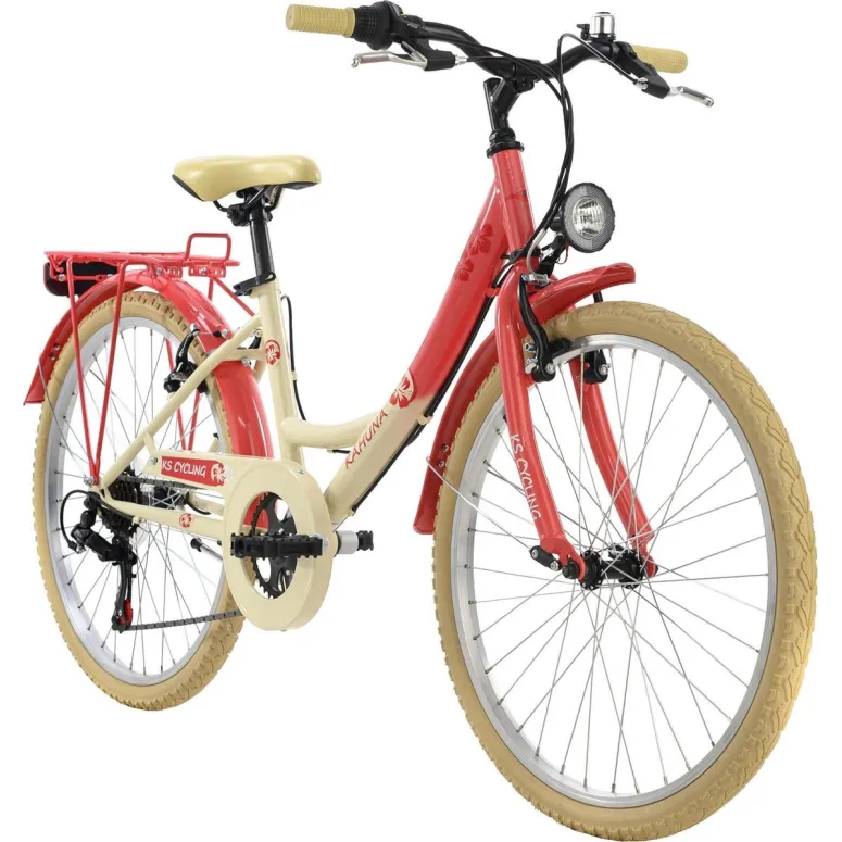 Dziewczęcy Rower Miejski Damka 24 Światła Bagażnik - 1