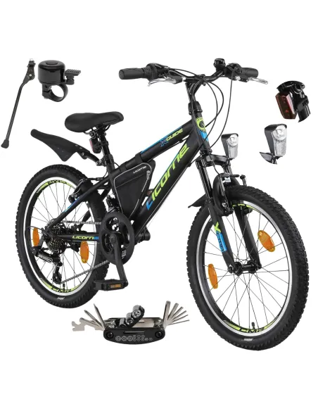 Rower Dziecięcy Chłopięcy Górski 20" SHIMANO Sakwa Błotniki Stopka Światła