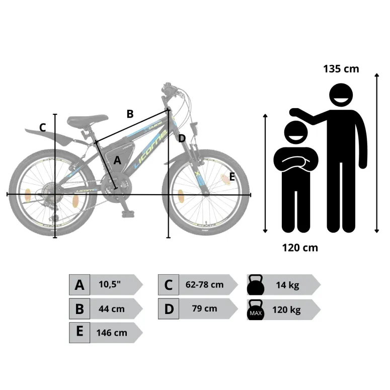 Rower Dziecięcy Chłopięcy Górski 20" SHIMANO Sakwa Błotniki Stopka Światła