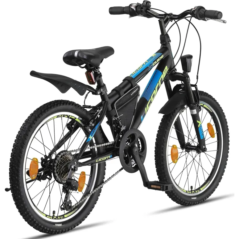 Rower Dziecięcy Chłopięcy Górski 20" SHIMANO Sakwa Błotniki Stopka Światła