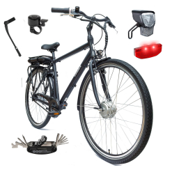 Rower Elektryczny Męski Trekkingowy 28" ALU 250 W Shimano NEXUS 7 Światła