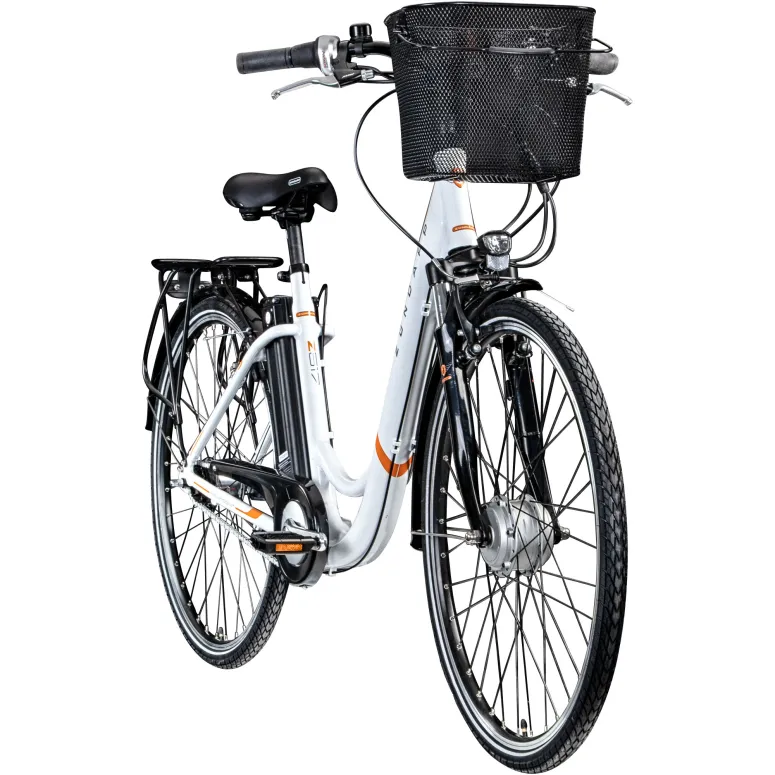 Rower Elektryczny Damski Miejski Koła 28" SHIMANO Nexus 250 W LCD Alu Amory