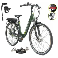 Rower Elektryczny Damski Miejski 28 Aluminium SHIMANO Nexus Amortyzacja LCD