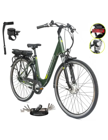 Rower Elektryczny Damski Miejski 28 Aluminium SHIMANO Nexus Amortyzacja LCD