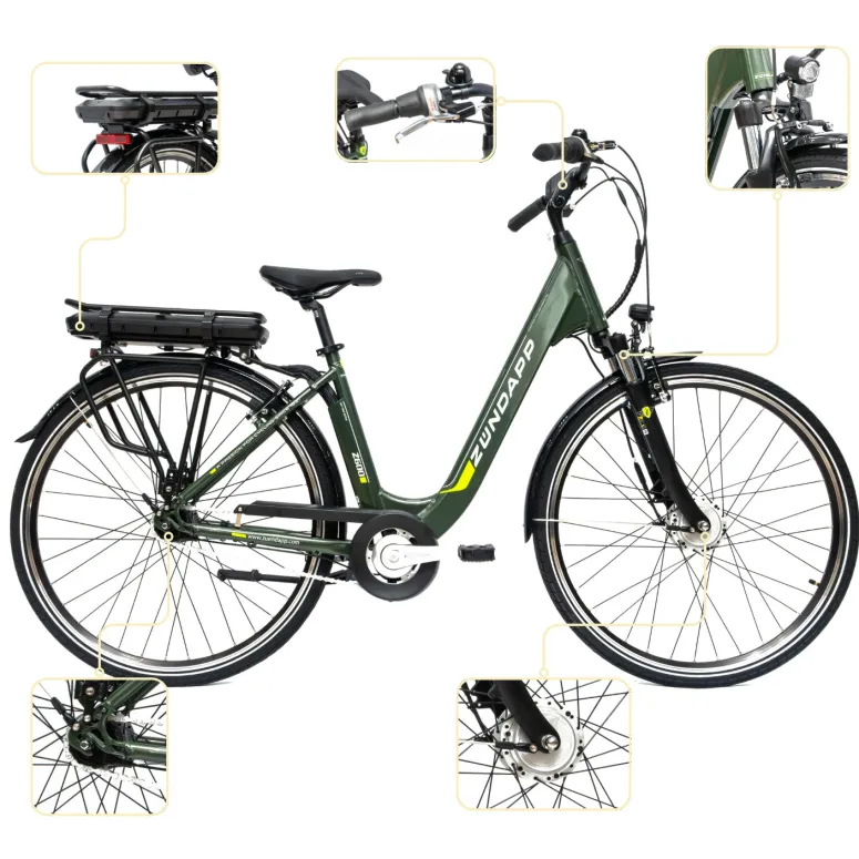 Rower Elektryczny Damski Miejski 28 Aluminium SHIMANO Nexus Amortyzacja LCD