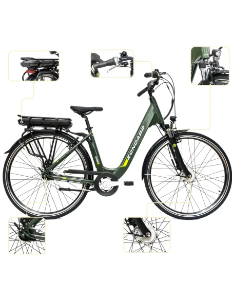 Rower Elektryczny Damski Miejski 28 Aluminium SHIMANO Nexus Amortyzacja LCD