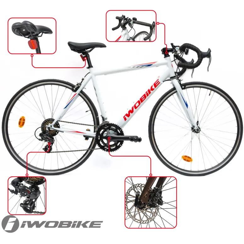 Rower Męski Szosowy Koła 28" Shimano IWOBIKE 2025 Lekki Kolarzówka Szosówka