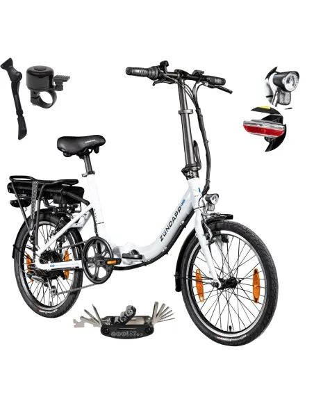 Rower Elektryczny Damski Męski Składany 20" Aluminium Składak 250 W SHIMANO