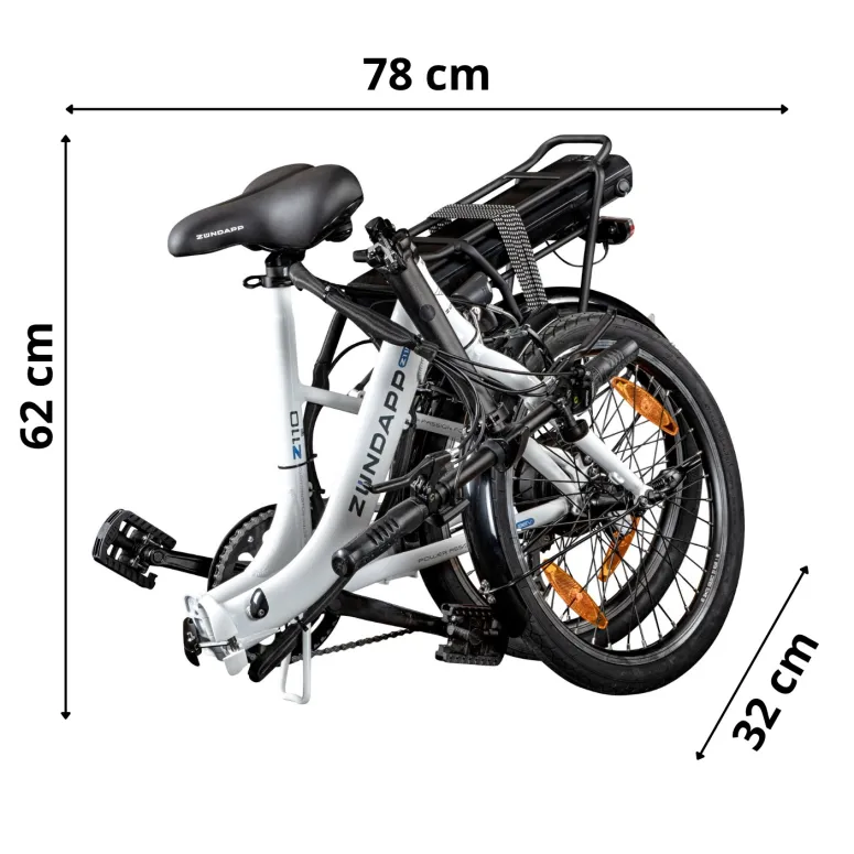 Rower Elektryczny Damski Męski Składany 20" Aluminium Składak 250 W SHIMANO