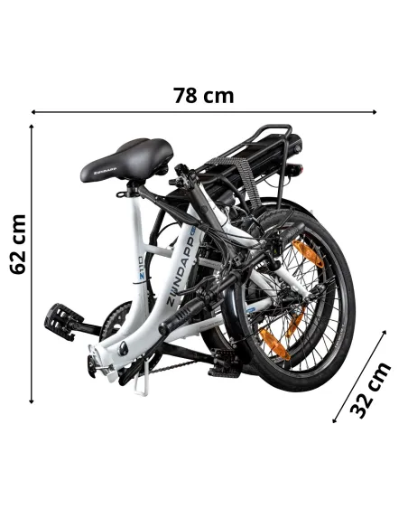 Rower Elektryczny Damski Męski Składany 20" Aluminium Składak 250 W SHIMANO