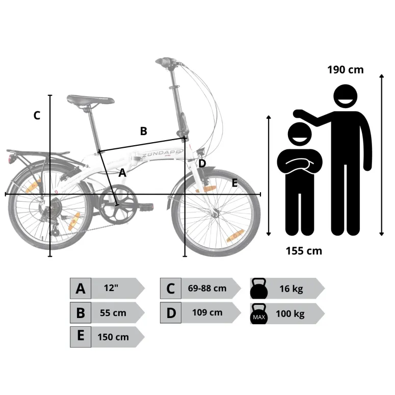 Rower Damski Męski Składany Miejski 20 SHIMANO Bagażnik Oświetlenie Stopka