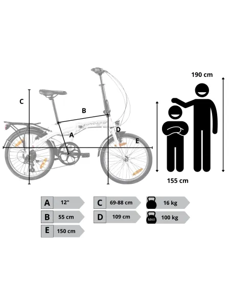 Rower Damski Męski Składany Miejski 20 SHIMANO Bagażnik Oświetlenie Stopka