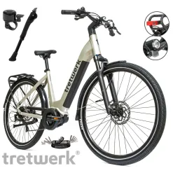 Rower Elektryczny Damski Miejski 28 SHIMANO Acera Aluminium Hydraulika