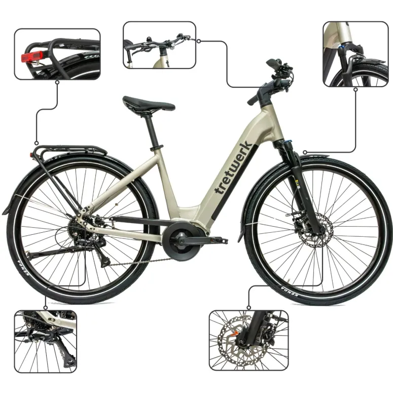 Rower Elektryczny Damski Miejski 28 SHIMANO Acera Aluminium Hydraulika