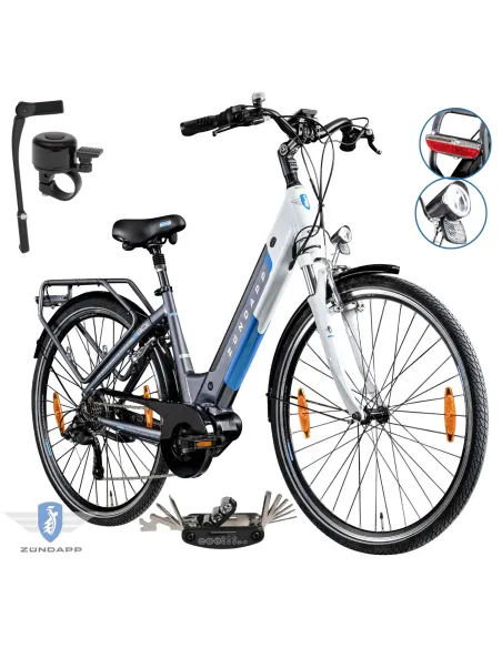 Rower Elektryczny Damski Miejski 28 Aluminium 250 W SHIMANO LCD Amortyzacja