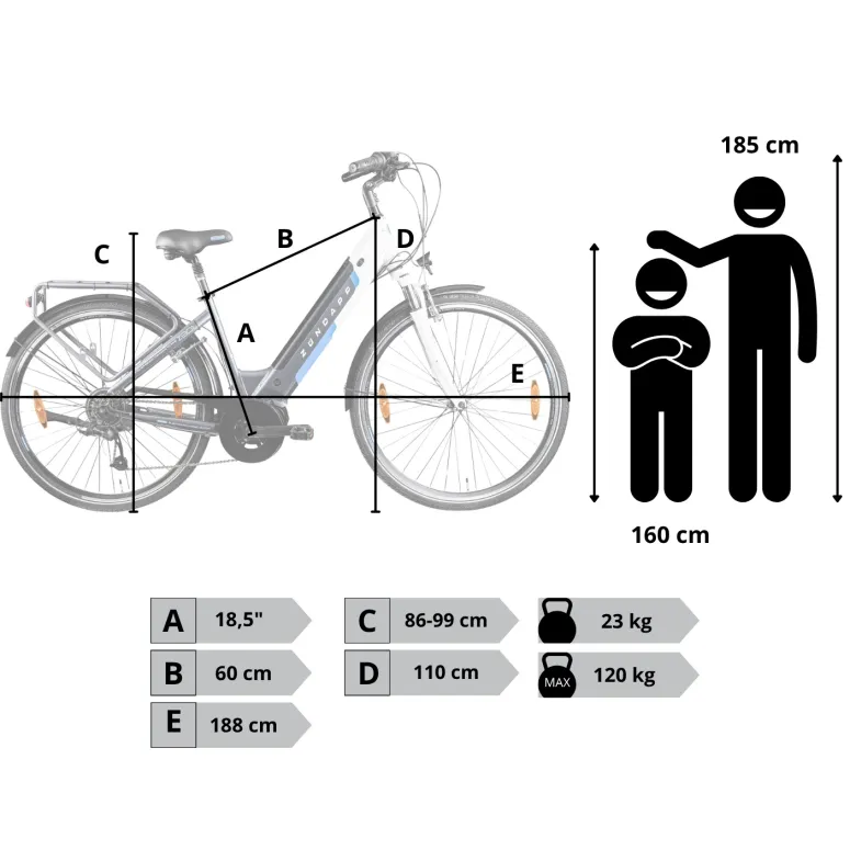 Rower Elektryczny Damski Miejski 28 Aluminium 250 W SHIMANO LCD Amortyzacja