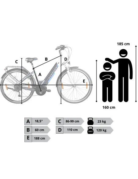 Rower Elektryczny Damski Miejski 28 Aluminium 250 W SHIMANO LCD Amortyzacja