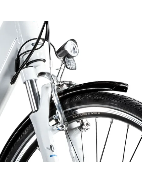 Rower Elektryczny Damski Miejski 28 Aluminium 250 W SHIMANO LCD Amortyzacja