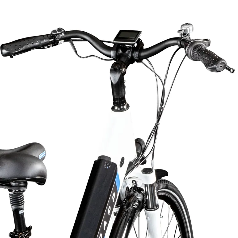 Rower Elektryczny Damski Miejski 28 Aluminium 250 W SHIMANO LCD Amortyzacja