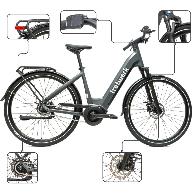 Rower Elektryczny Damski Trekkingowy 28 SHIMANO Nexus 250 W LCD Aluminiowy