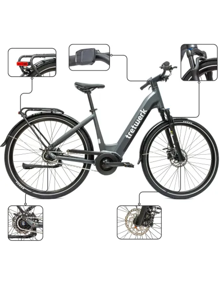 Rower Elektryczny Damski Trekkingowy 28 SHIMANO Nexus 250 W LCD Aluminiowy