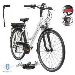 Rower Elektryczny Damski Trekkingowy 28 SHIMANO Altus Aluminium 250 W Amory
