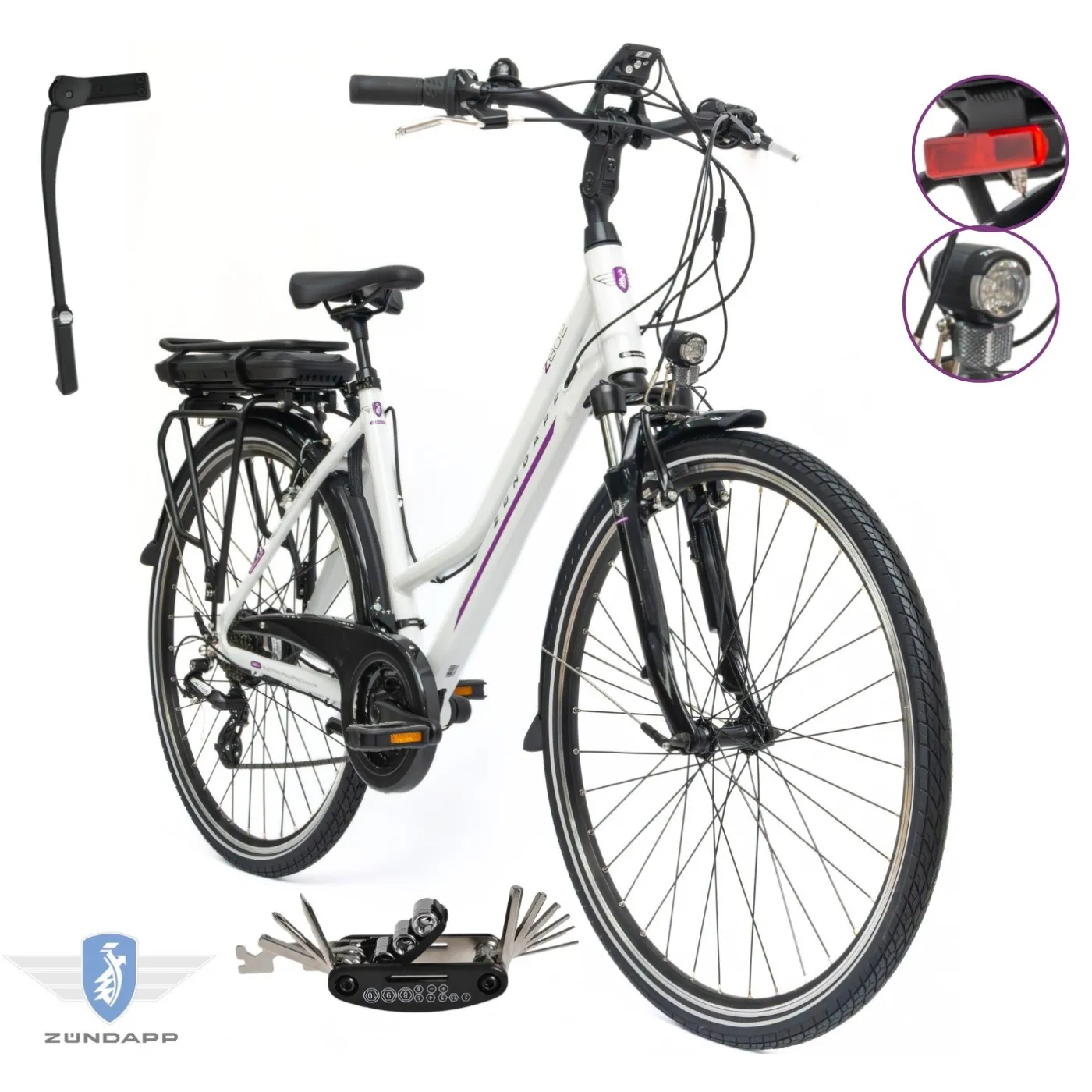 Rower Elektryczny Damski Trekkingowy 28 SHIMANO Altus Aluminium 250 W Amory