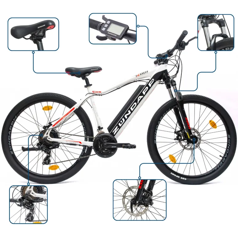 Rower Elektryczny Męski Damski Górski 27,5 MTB SHIMANO Aluminium LCD Amory