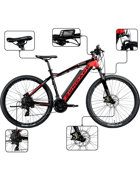 Rower Elektryczny Damski Męski Górski 27,5" SHIMANO LCD 250 W Amory ALU