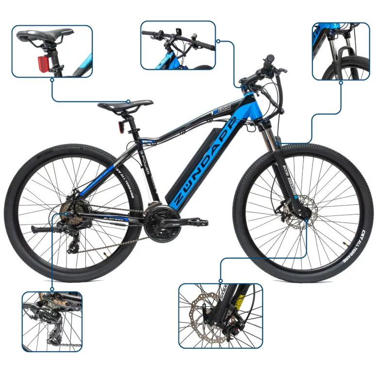 Rower Elektryczny Męski Damski Górski 27,5 MTB Amortyzacja Aluminium Tarcze