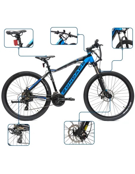 Rower Elektryczny Męski Damski Górski 27,5 MTB Amortyzacja Aluminium Tarcze